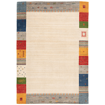 Handloom Rug Beige-Cream 244 x 171 cm
