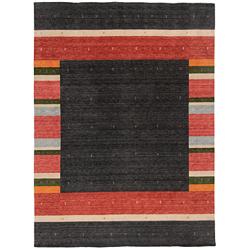 Handloom Rug Black 301 x 244 cm