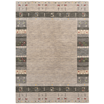 Handloom Rug Gray 198 x 141 cm