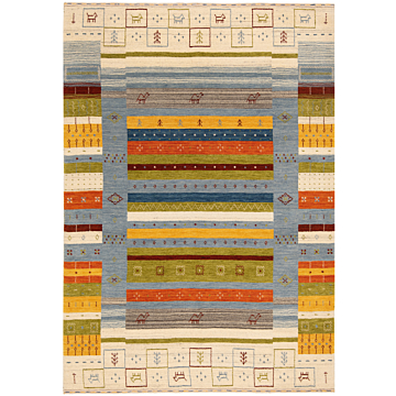Handloom Rug Multicolor 204 x 143 cm