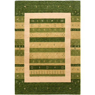 Handloom Rug Green 201 x 143 cm