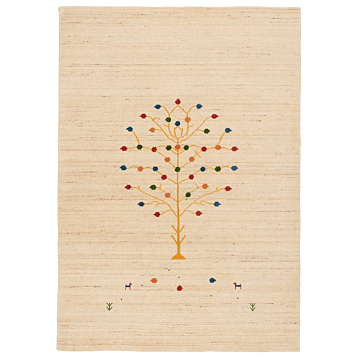 Handloom Rug Beige-Cream 198 x 141 cm