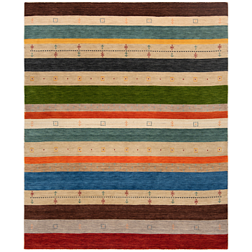 Handloom Rug Multicolor 246 x 203 cm