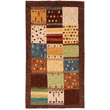 Gabbeh persian Rug Brown 134 x 73 cm