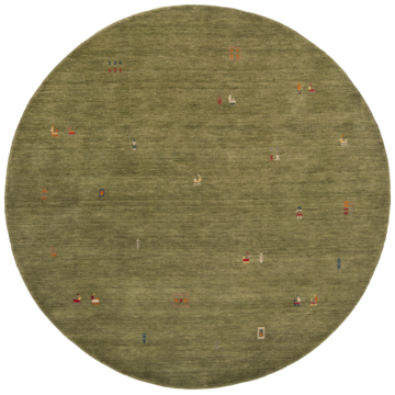 Handloom Rug Green 190 x 190 cm