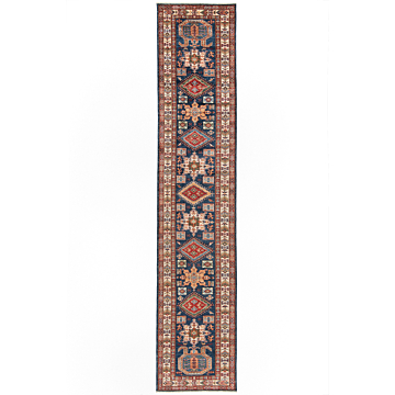 Kazak Fine Rug Night Blue 411 x 85 cm