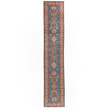 Kazak Fine Rug Blue 412 x 80 cm