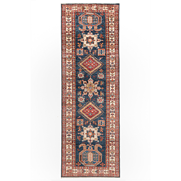 Kazak Fine Rug Night Blue 244 x 84 cm