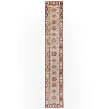 Kazak Fine Rug Gray 483 x 86 cm