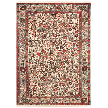 Hamedan Persian Rug Beige-Cream 148 x 107 cm