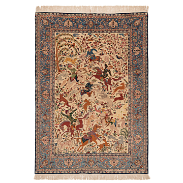 Isfahan Perserteppich aus Wolle und Seide