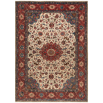 Sarough Persian Rug Beige-Cream 342 x 227 cm