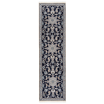 Nain Persian Rug Night Blue 280 x 76 cm
