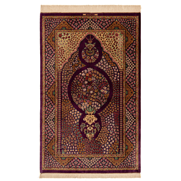 Kermani-Perserteppich aus Qom-Seide