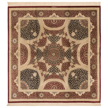 Qom Silk Kazemi Persian Rug Brown 197 x 195 cm