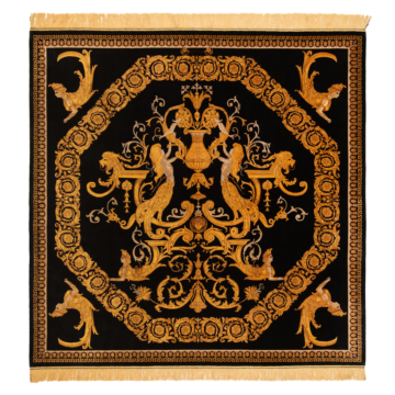 Qom Silk Rashtizadeh Persian Rug  Green 202 x 204 cm