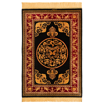 Qom Silk Rashtizadeh Persian Rug  Black 152 x 103 cm
