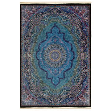 Qom Silk Kazemi Persian Rug Turquoise 494 x 346 cm