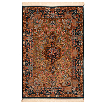 Isfahan Mirzaie Persian Rug Yellow 321 x 219 cm