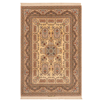 Isfahan Moayedi Persian Rug Beige-Cream 302 x 204 cm