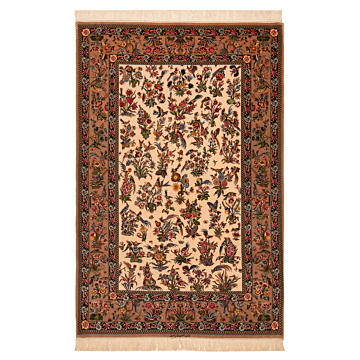 Isfahan Mansouri Persian Rug Beige-Cream 234 x 137 cm