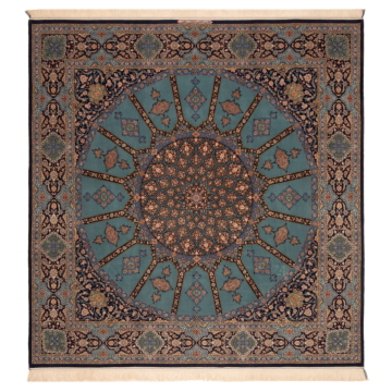 Isfahan Mirzaie Persian Rug Blue 329 x 318 cm