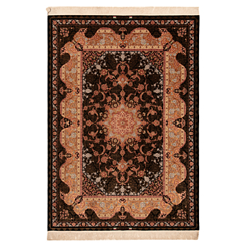Isfahan Dardashti Persian Rug Black 280 x 197 cm