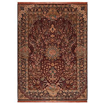 Isfahan Mirzaie Persian Rug Black 350 x 251 cm