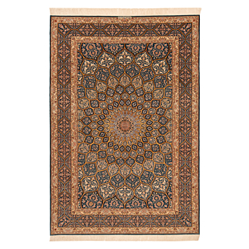 Isfahan Tasnim Persian Rug Turquoise 303 x 209 cm
