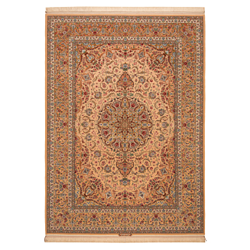 Isfahan Akhtarian Persian Rug Beige-Cream 346 x 248 cm