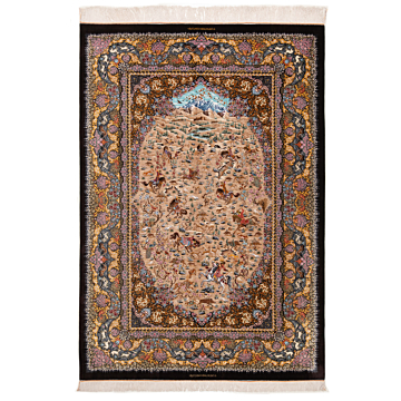 Qom Perserteppich aus reiner Seide