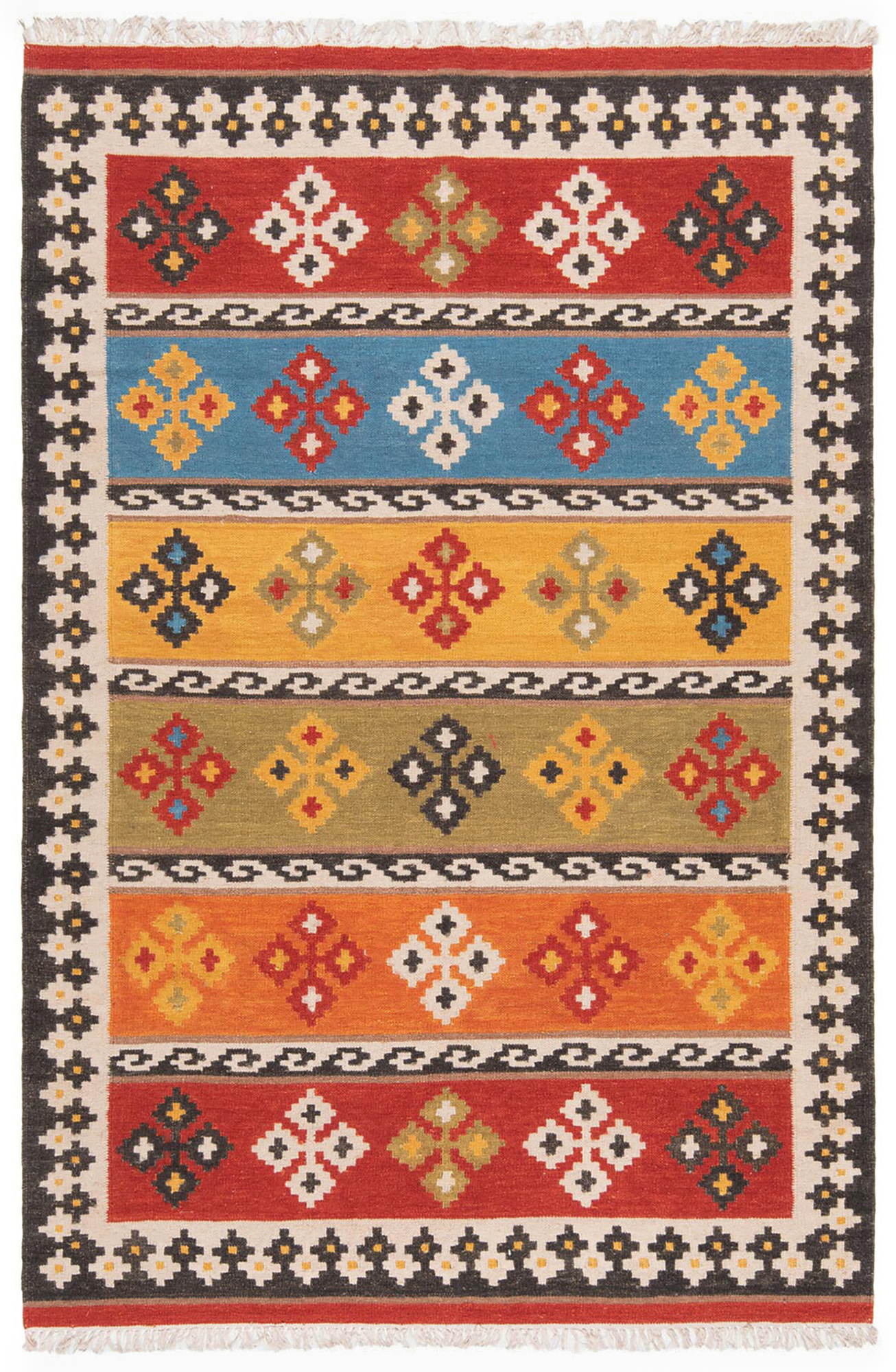 Kilim Indian Multicolor 240 X 159 Cm