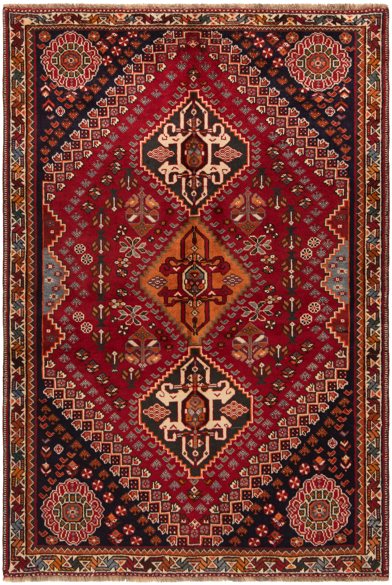 Shiraz Ghashghai Persian Rug Red 173 x 118 cm