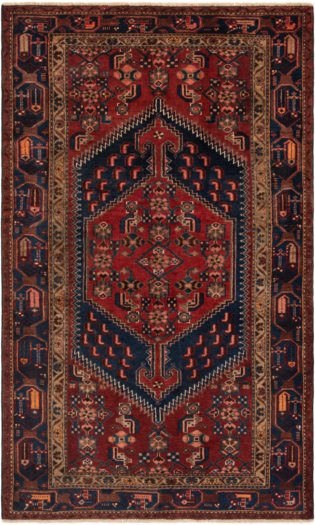 Persian Carpets, Handmade Blue Persian Zanjan Carpet