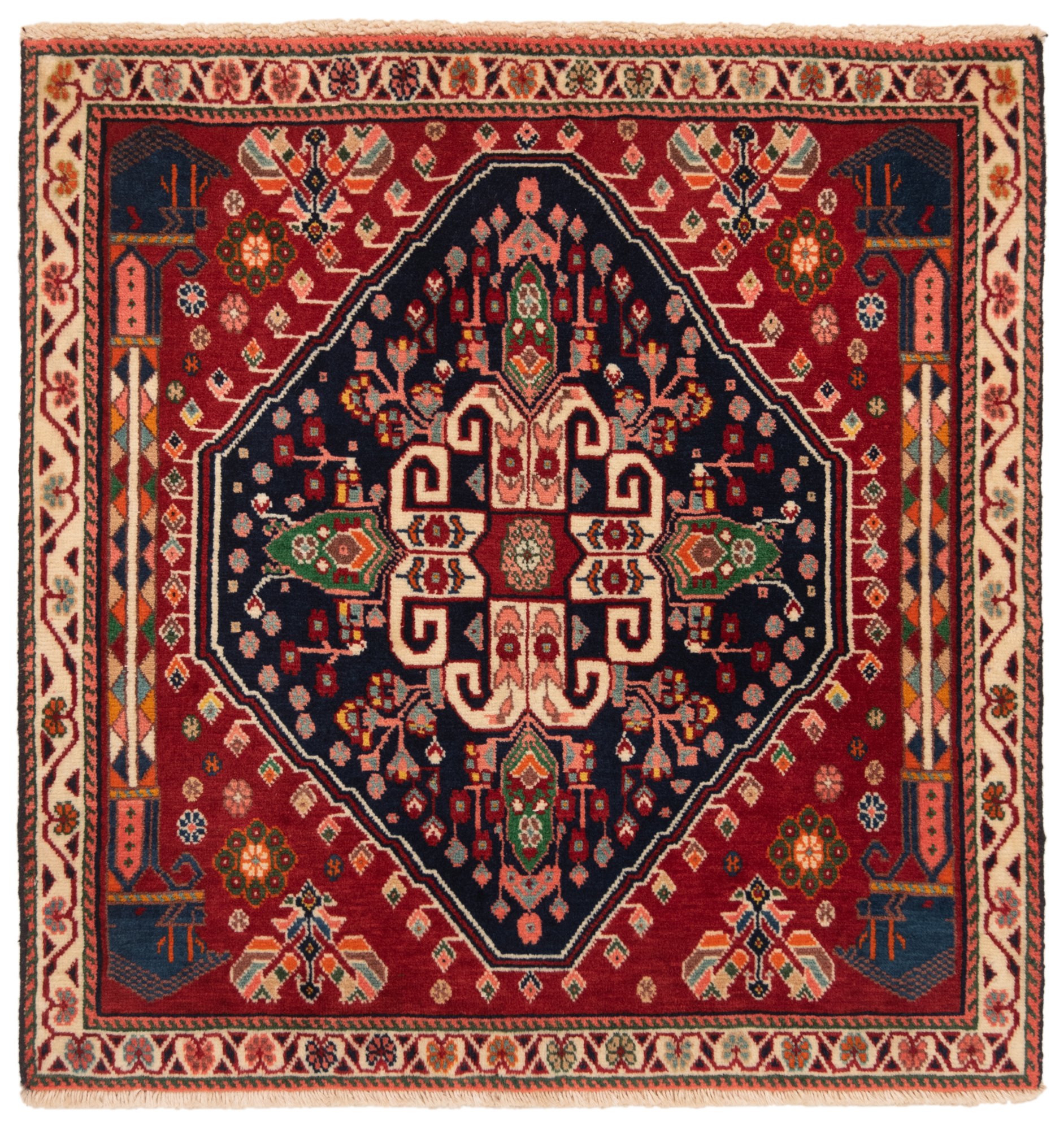 ラグ・カーペット Qashqai shiraz rug Shiraz Qashqai Persian Rug Red 64 x 63 cm