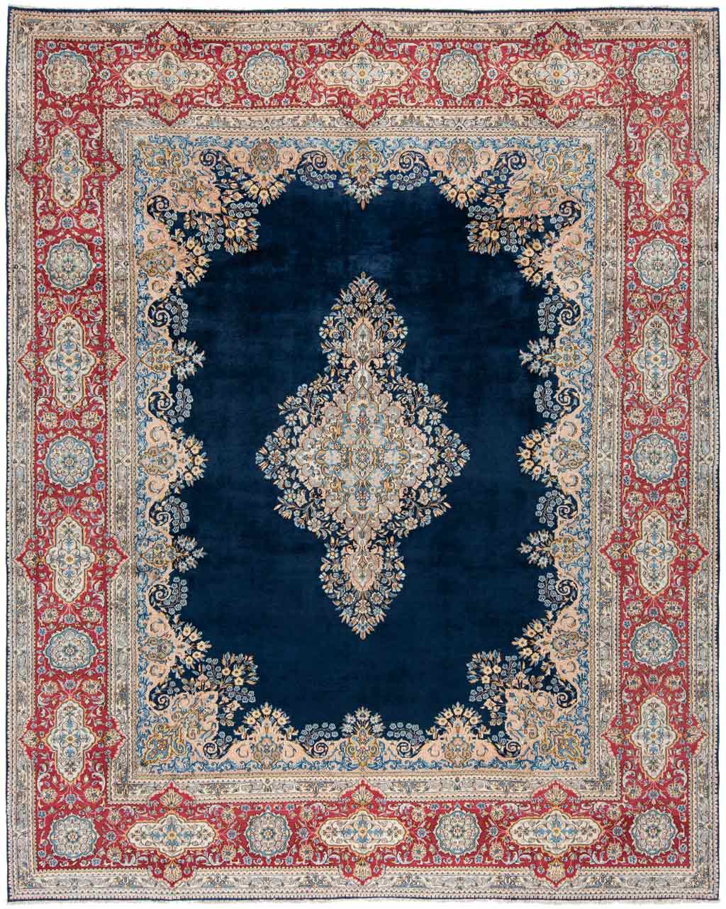 ラグ・カーペット persian kirman rug Kerman Persian Rug Night Blue 367 x 295 cm