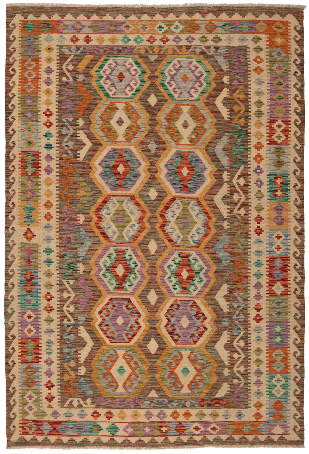 Kilim Afghan Antique 231x76 ID173636  NainTrading: Oriental Carpets in  250x80