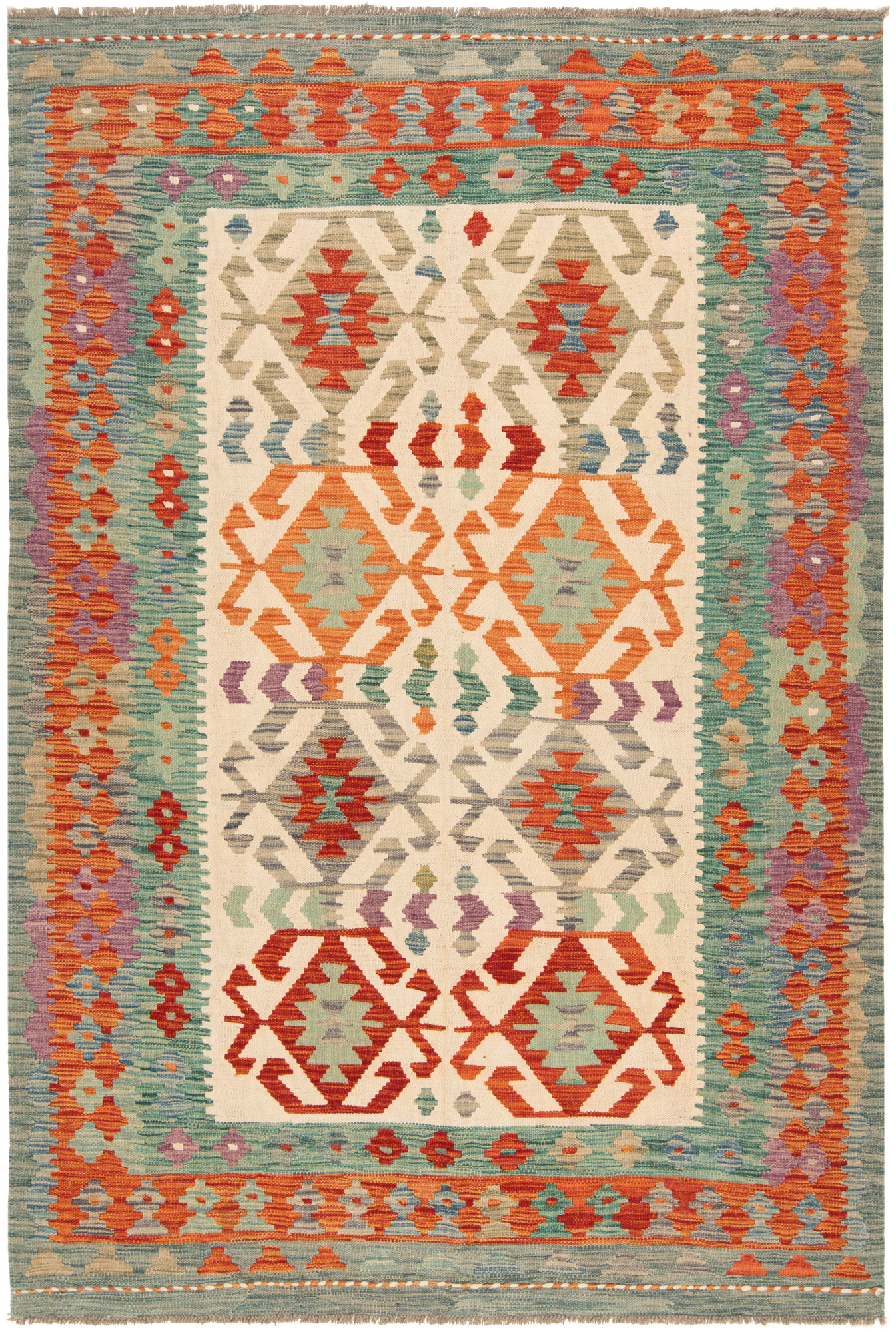ラグ・カーペット Afghan Hodrang Kilim Kilim afghan Beige-Cream 240 x 166 cm Afghan Hodrang Kilim