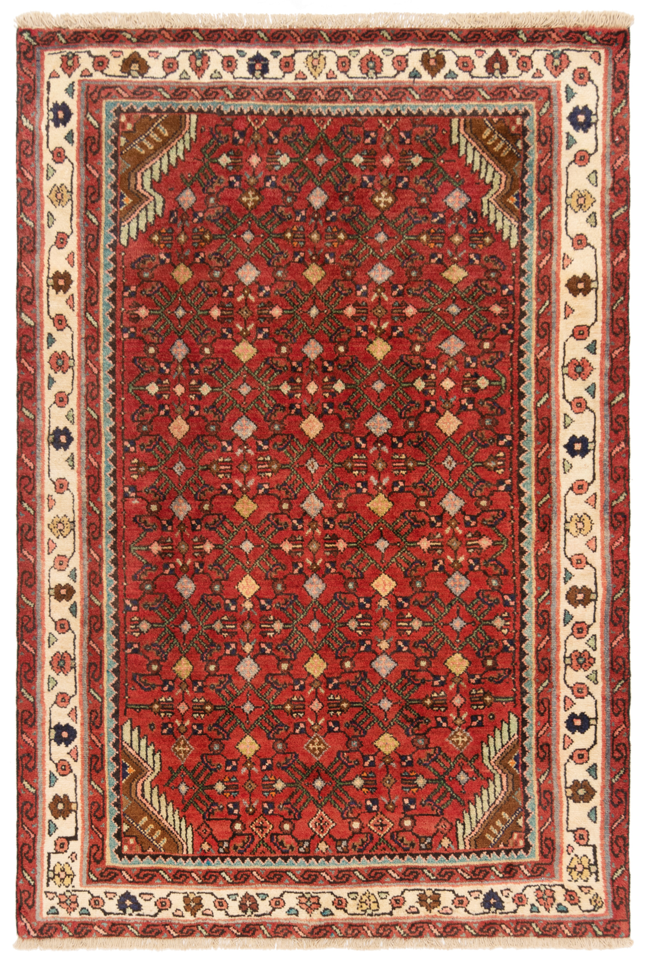 Hamedan Persian Rug Red 154 x 105 cm